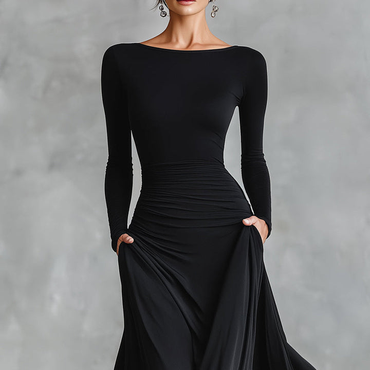 Simona – Elegantní maxi šaty s volným střihem, které krásně splývají s postavou