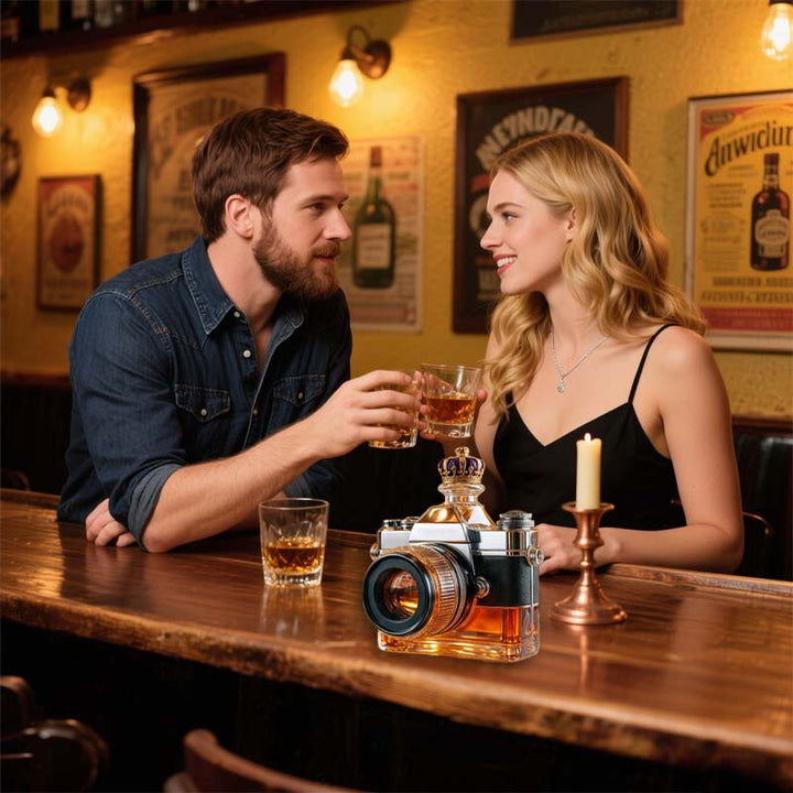 Skleněná láhev na kameru