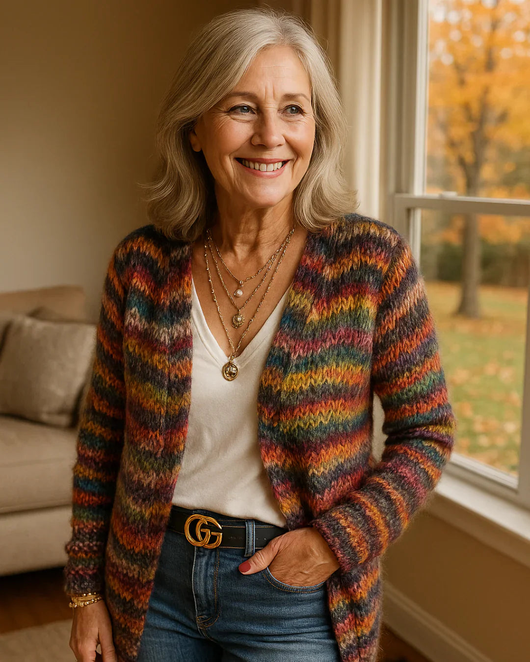 Catherine - Příjemný vícebarevný svetr