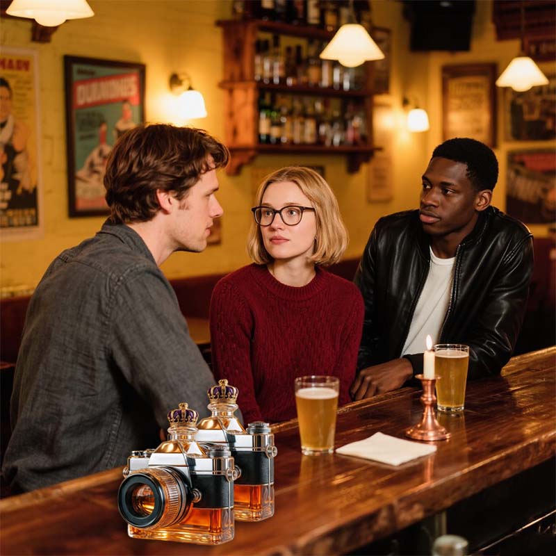 Skleněná láhev na kameru