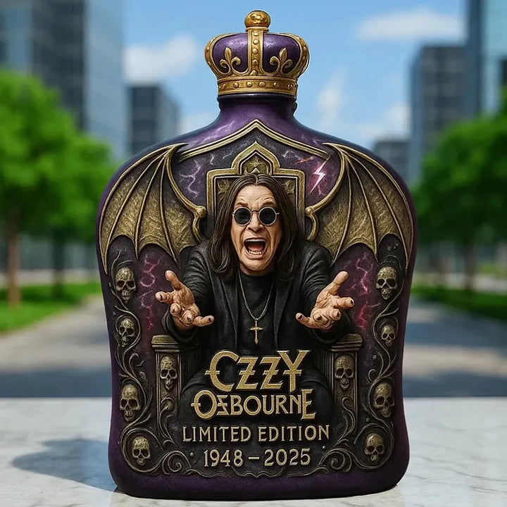 Ozzy Osbourne Embossed Glass Limited Edition Whiskey Bottle-5
