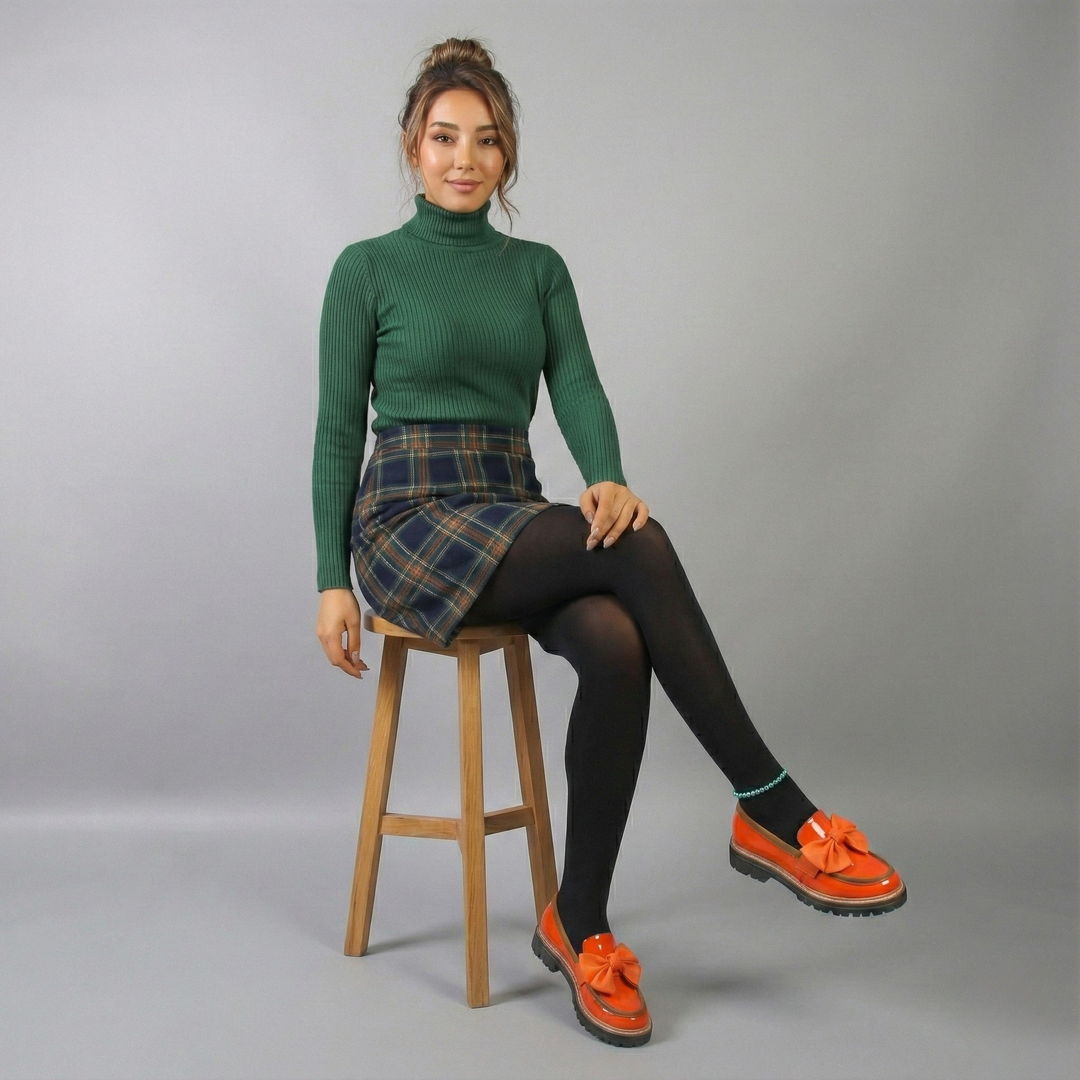 Lucie – Retro boty se silnou podrážkou a mašlí