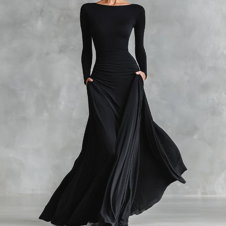 Simona – Elegantní maxi šaty s volným střihem, které krásně splývají s postavou