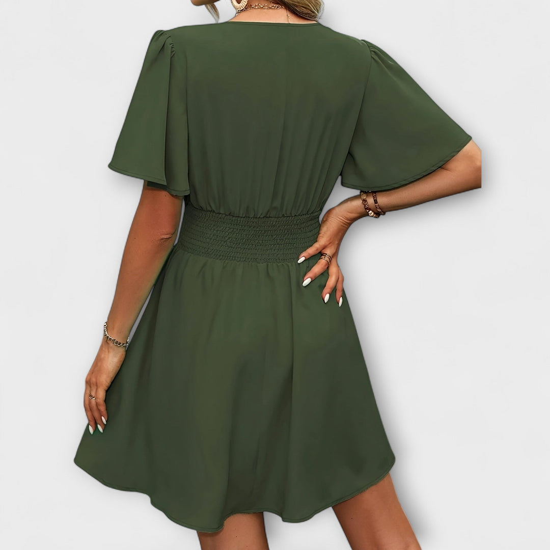 Blažena | Šaty s V-výstřihem a řasením v pase