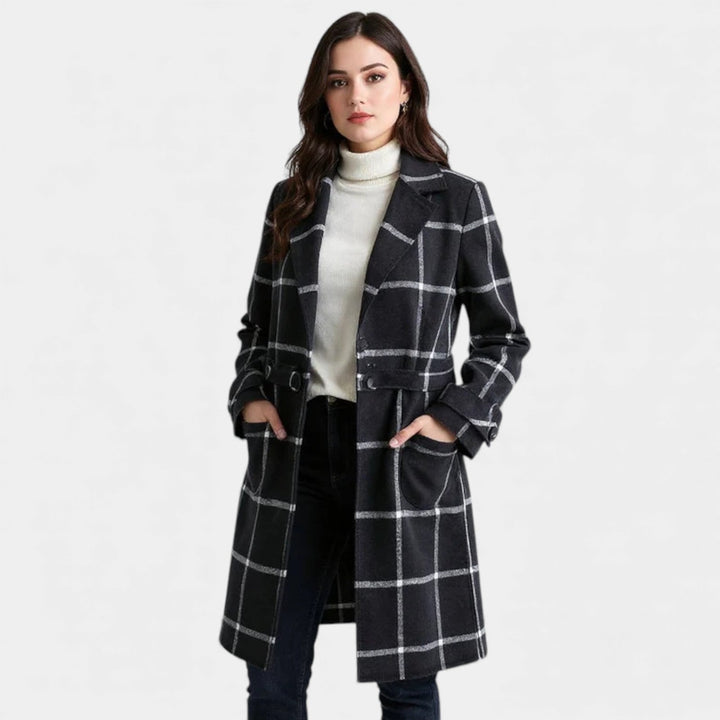 Bella | Classic Plaid Spring Trench Coat