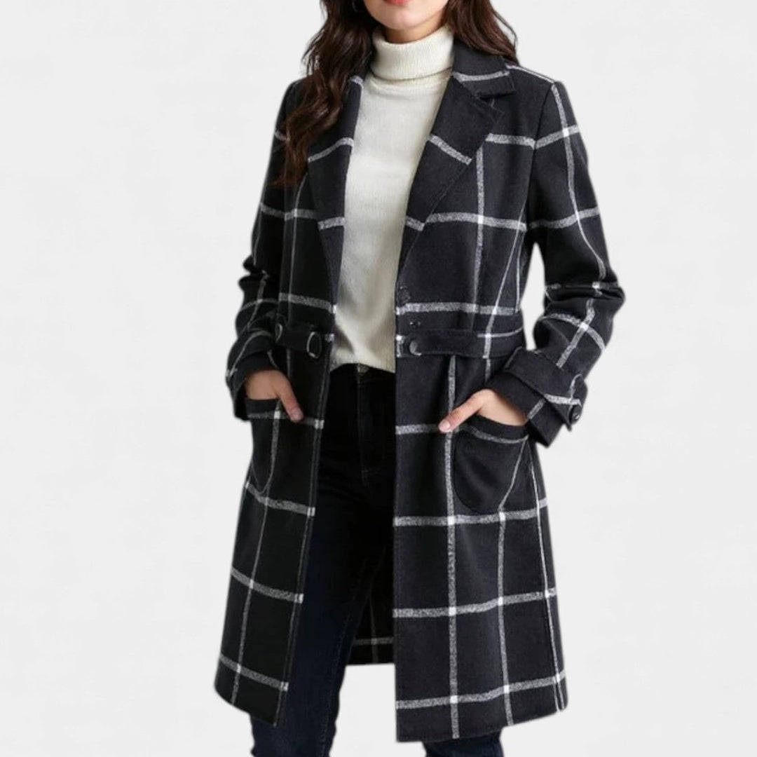 Bella | Classic Plaid Spring Trench Coat