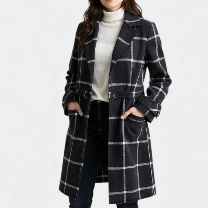 Bella | Classic Plaid Spring Trench Coat