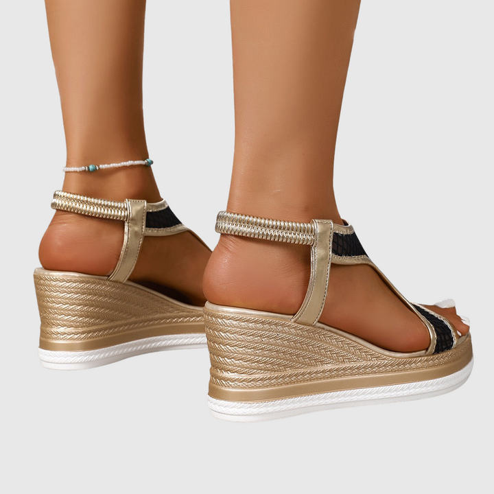 Rosalind | Elegantní ortopedické nazouvací sandály na klínku pro ženy