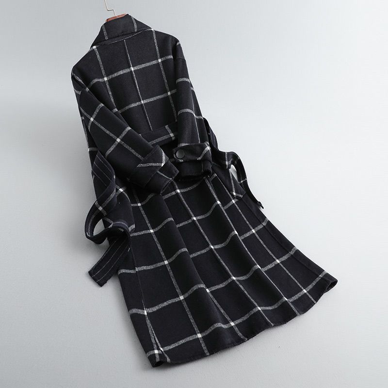 Bella | Women's Retro Lapel Plaid Tweed Coat