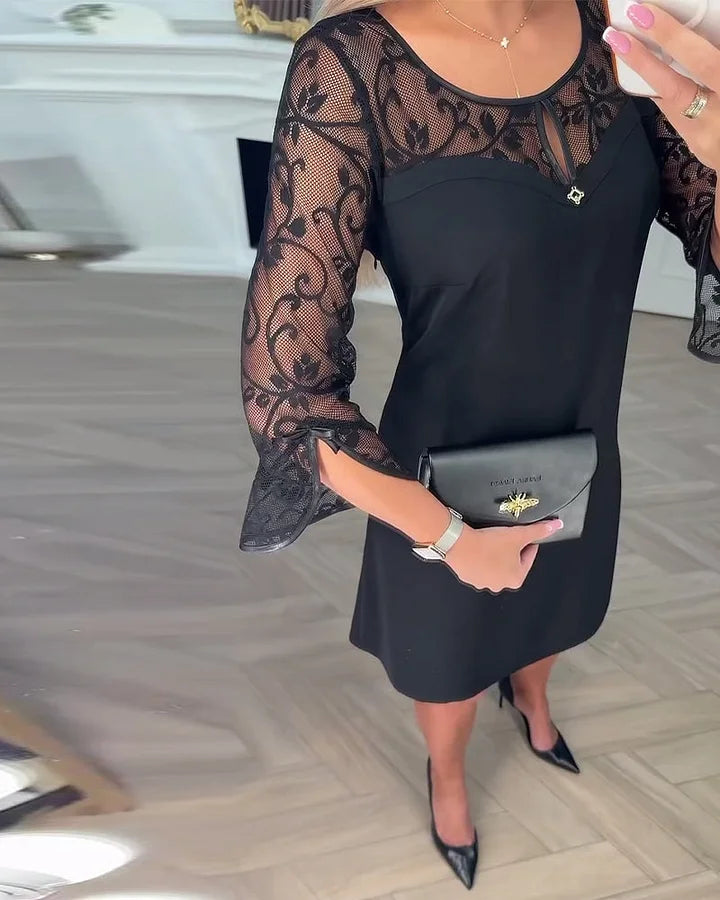 Lucia – Černé šaty s dlouhými rukávy