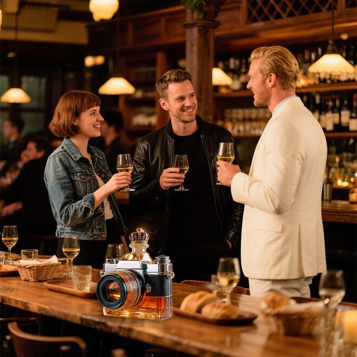 Skleněná láhev na kameru