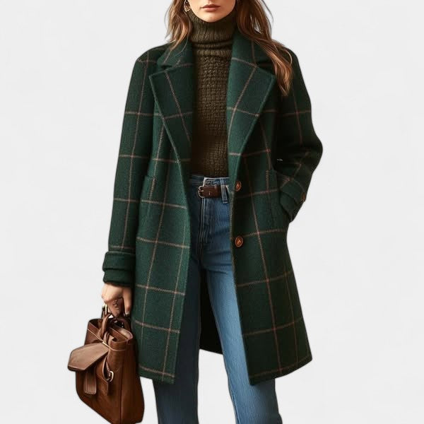 Bella | Classic Plaid Spring Trench Coat