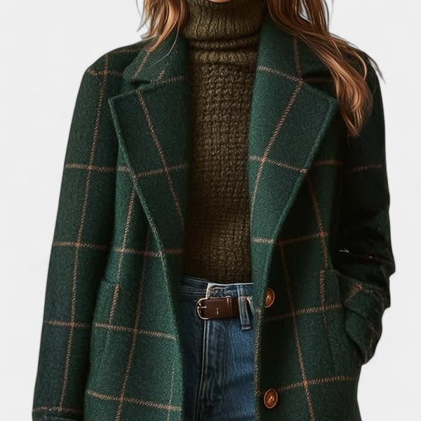 Bella | Classic Plaid Spring Trench Coat