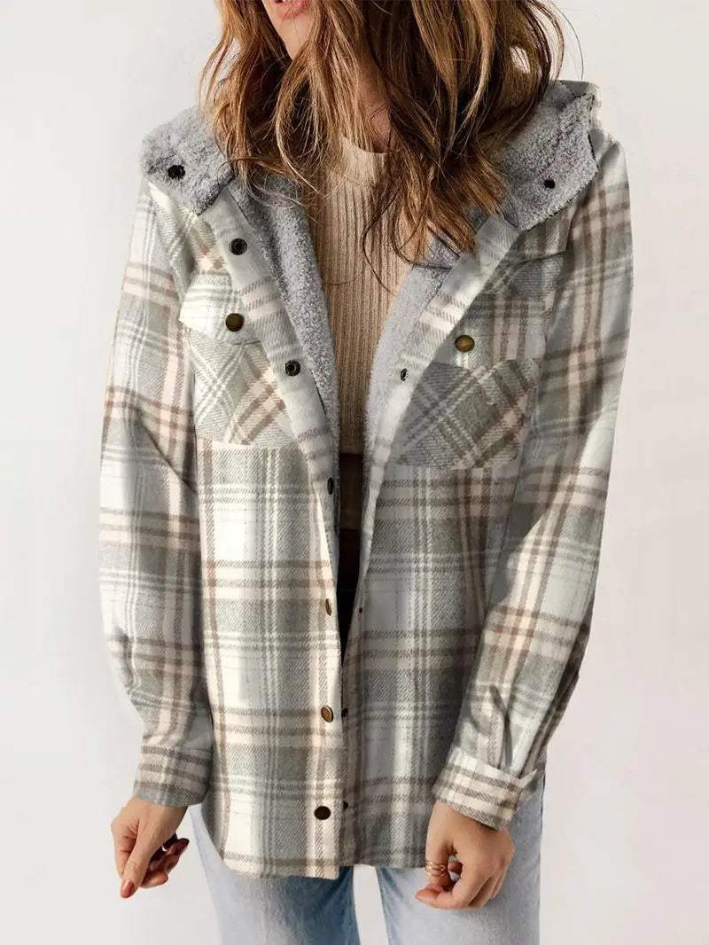 Woolie Cozy Plaid Fleece-Lined Jacket