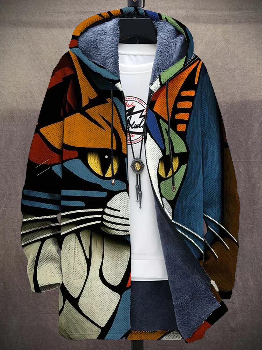 Rhys Hooded Jacket with Artistic Print